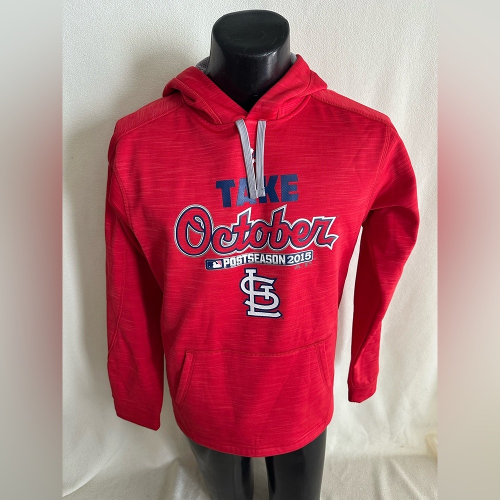 St. Louis Cardinals Hoodie Men’s Small “Take October” Majestic Red Fleece Hoodie